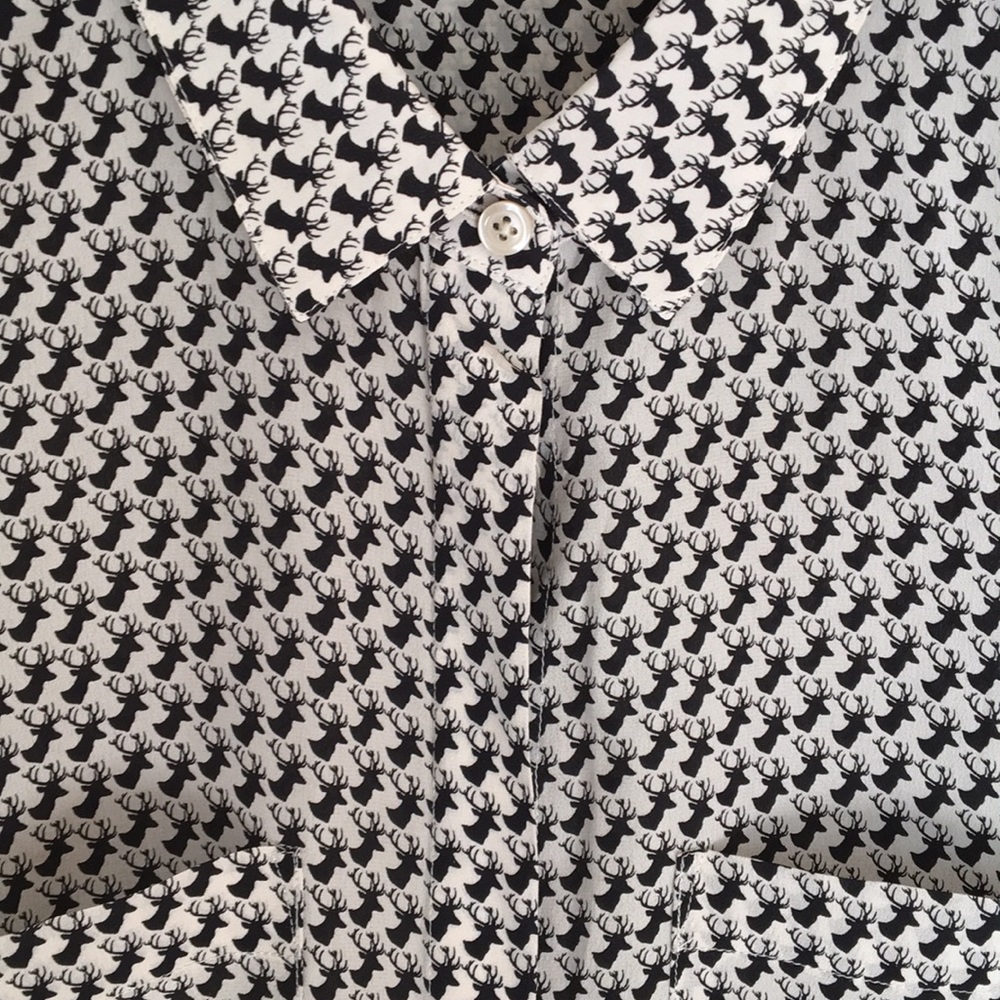 Silk Blouse with Reindeer